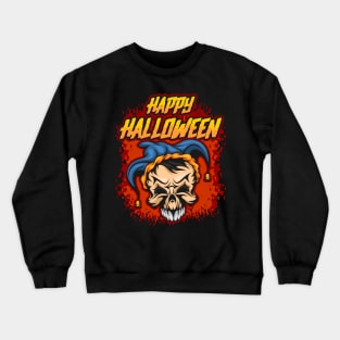 Happy Halloween Jester Skull Crewneck Sweatshirt